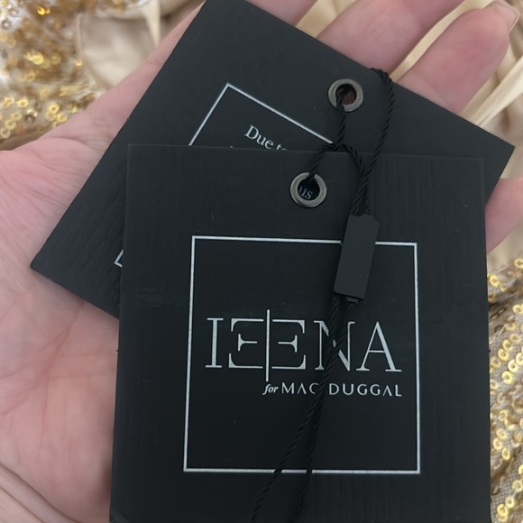 MAC DUGGAL Sequined Halter Neck Belted Soft Tie Dress 11281 NWT - Picture 5 of 9